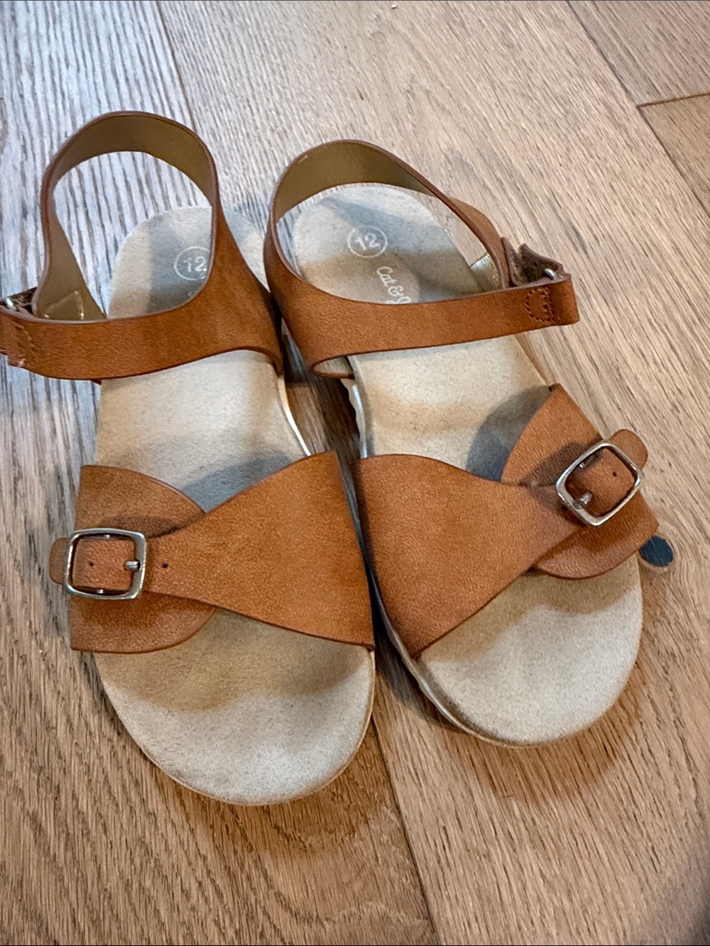 Cat & Jack Brown Buckle Strap Kids Sandals